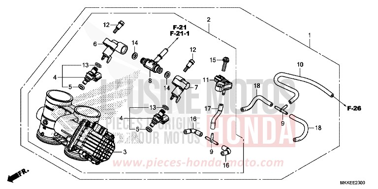 CORPS DE PAPILLON de Africa Twin GRAND PRIX RED (R380B) 2019